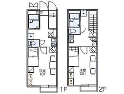 JR高崎線 高崎駅 バス12分 吉見パーキング下車 徒歩4分の賃貸アパート 1階1Kの間取り