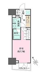 都営新宿線 曙橋駅 徒歩4分の賃貸マンション 11階1Kの間取り