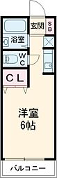 セントプラム 2階ワンルームの間取り