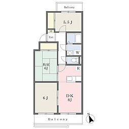 メゾンやしま 3階3DKの間取り