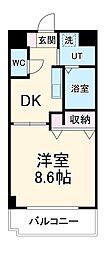 名古屋市営桜通線 瑞穂運動場西駅 徒歩8分の賃貸マンション 2階1Kの間取り