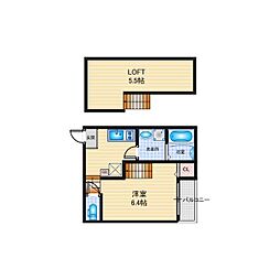 名古屋市営名港線 東海通駅 徒歩4分の賃貸アパート 1階1Kの間取り