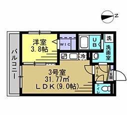 Ｇｌａｍ馬橋 1階1LDKの間取り