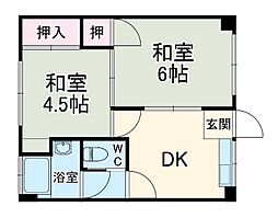 白金ビル 3階2Kの間取り