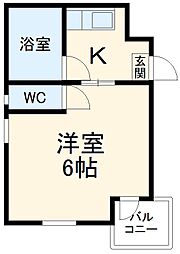 スペース101 4階1Kの間取り