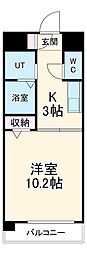名鉄常滑線 豊田本町駅 徒歩3分の賃貸マンション 6階1Kの間取り