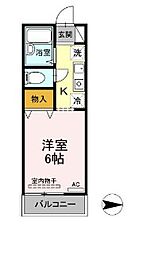東急大井町線 下神明駅 徒歩3分の賃貸アパート 1階1Kの間取り