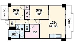 マンション桂 1階2SLDKの間取り