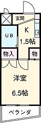 ハイネス西高蔵 2階1Kの間取り