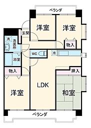 スカイヒルズ植田 3階4LDKの間取り