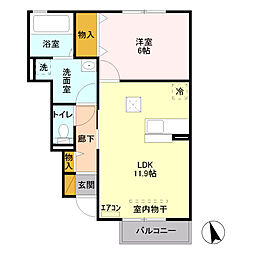 ソウルクエストC 1LDKの間取図画像