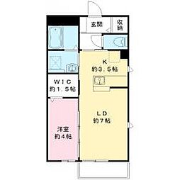 グランコート　I 1階1LDKの間取り