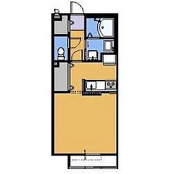 コートメルベーユA 1階1Kの間取り