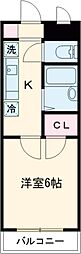 ヒルズＬＲ 4階1Kの間取り