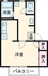つくばエクスプレス 研究学園駅 7.3kmの賃貸アパート 1階1Kの間取り