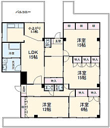 大倉ビル 5階4LDKの間取り