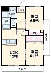 TM Clay house 4階2LDKの間取り