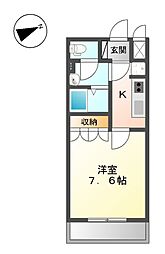 JR常磐線 水戸駅 5.8kmの賃貸アパート 1階1Kの間取り
