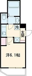 東急大井町線 中延駅 徒歩4分の賃貸マンション 1階1Kの間取り