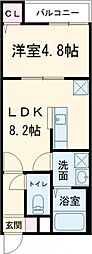 ウォーレン 1LDKの間取図画像