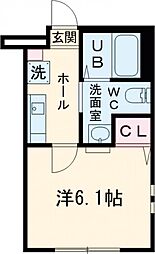 JR横浜線 町田駅 徒歩10分の賃貸アパート 2階1Kの間取り