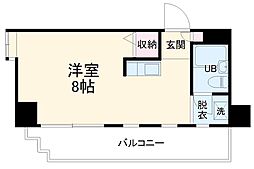 横浜市営地下鉄ブルーライン 仲町台駅 徒歩2分の賃貸マンション 4階ワンルームの間取り
