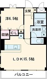都営大江戸線 練馬春日町駅 徒歩8分の賃貸マンション 2階1LDKの間取り