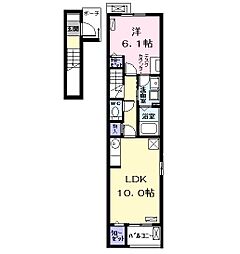 グッディーハウスI 2階1LDKの間取り
