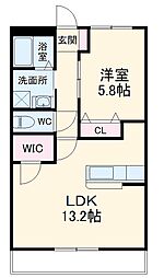 豊橋鉄道渥美線 高師駅 5.5kmの賃貸アパート 2階1LDKの間取り