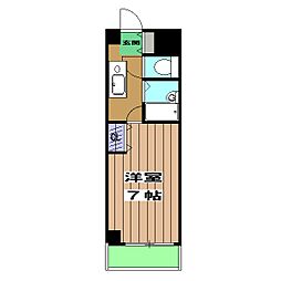 コモド清水 2階1Kの間取り