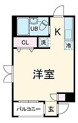 キャトルメゾン ワンルームの間取図画像
