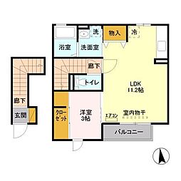 ヴィラアペーゴ 1LDKの間取図画像