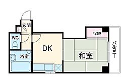 クリエイティブ21 3階1DKの間取り