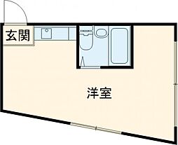 ＺＦ−1ビル 4階ワンルームの間取り