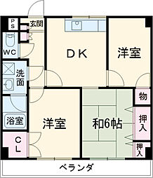 ハーモニアス元八事 3階3DKの間取り
