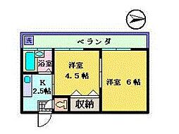 和幸マンション 3階2Kの間取り