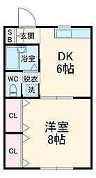 小田急小田原線 狛江駅 徒歩7分の賃貸アパート 1階1DKの間取り