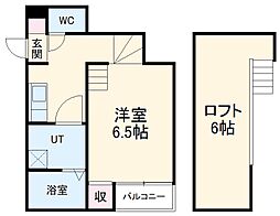 ｉ−ｓｍａｒｔ　1 2階1Kの間取り