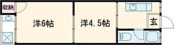 コーポ西茶屋 202 2階2Kの間取り