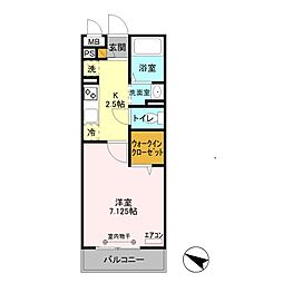 グランドソレーユBABA 1Kの間取図画像