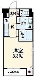 COZY岡崎城 1Kの間取図画像