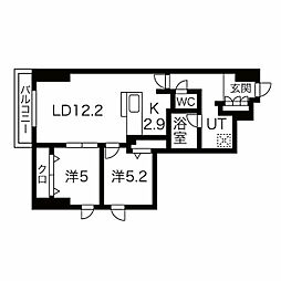 名古屋市営桜通線 鳴子北駅 徒歩6分の賃貸マンション 2階2LDKの間取り
