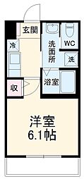 クリストール 1階1Kの間取り