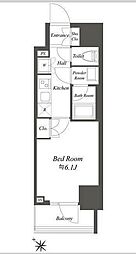 オープンブルーム川口並木 10階1Kの間取り