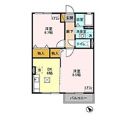 メゾンエクレール　Ａ 1階2DKの間取り