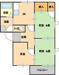 サニーウェル 1階3DKの間取り