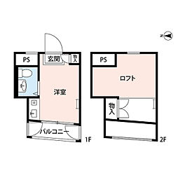 ボヌール上石神井 4階ワンルームの間取り