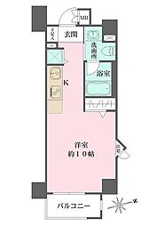 朝日シティパリオ高輪台Ａ館 6階ワンルームの間取り