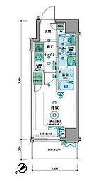 リヴシティ横濱末吉町 9階1Kの間取り