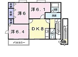 リセスレイン 3DKの間取図画像